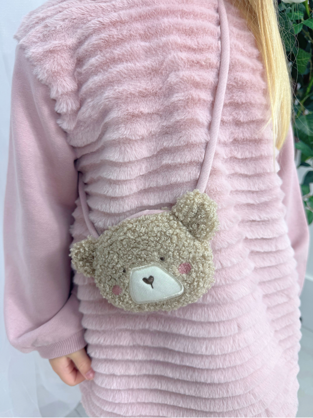 Mayoral Toddler Girl Pink Fur Dress & Bag (12M-4Y)