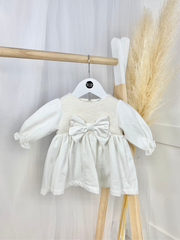 Baby Girl Cream Bow Dress