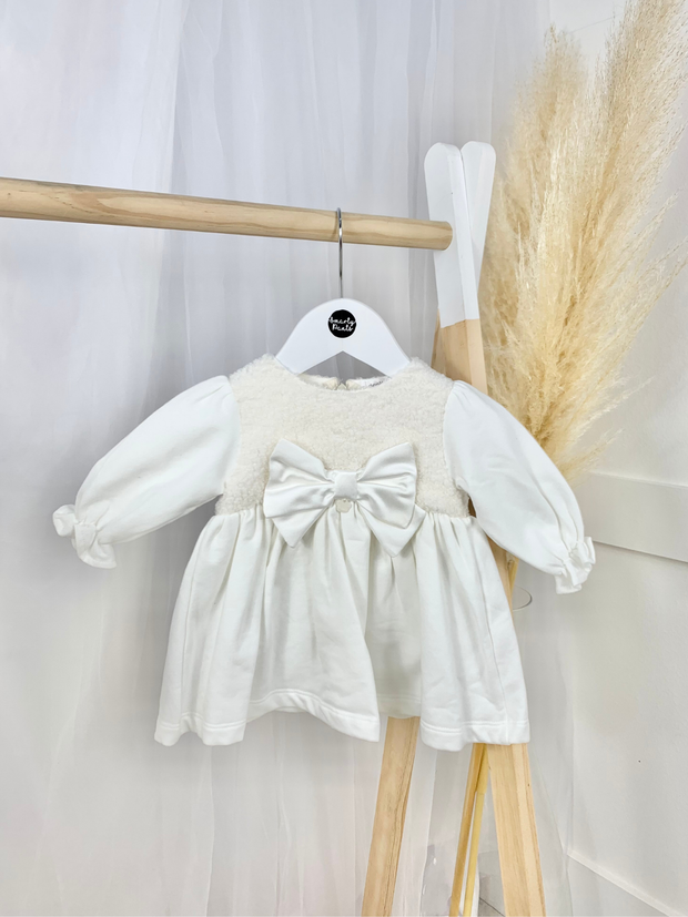 Baby Girl Cream Bow Dress