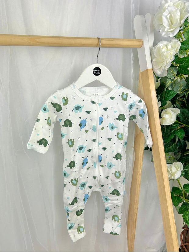 Name It Baby Boy Basics 2 Pack Elephant Babygrows
