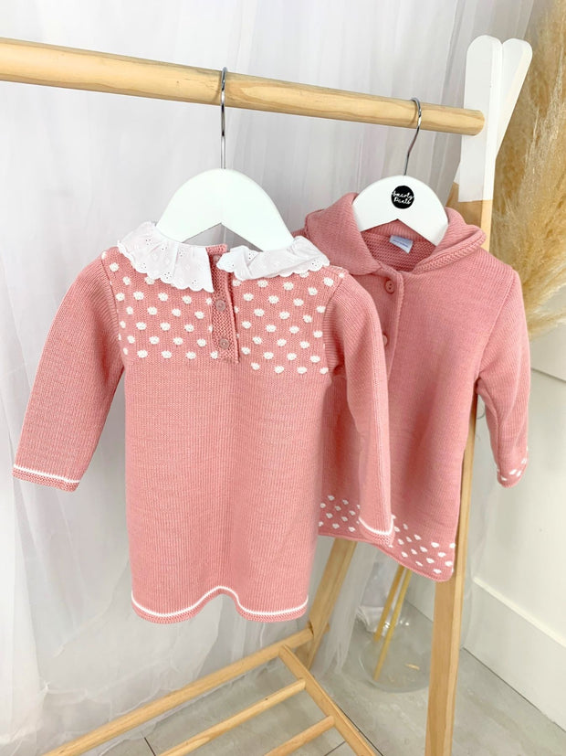 Toddler Girl Dusky Pink Dress & Jacket Set