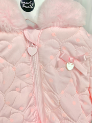 Mintini Toddler Girl Quilted Polka Dot Jacket