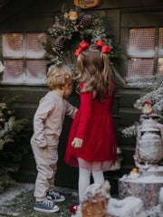 Name It Girls Red Candy Cane Christmas Dress  (9M- 5Y)