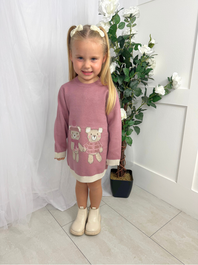 Mayoral Toddler Girl Pink Bear Jumper Dress (12M-4Y)