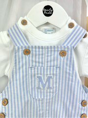 Mintini Baby Boy Blue Stripe Dungaree Set