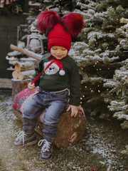 Green Knitted Santa Teddy Jumper