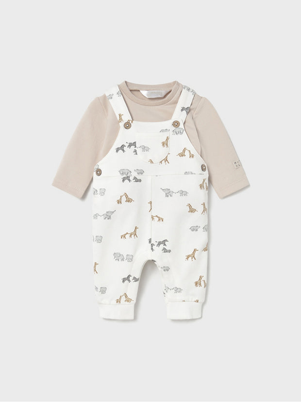 Mayoral Baby Boy Beige Animal Dungaree (1M-12M)