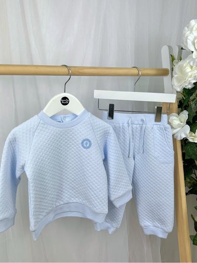 Tutto Piccolo Toddler Boys Blue Padded Outfit Set (12M-3Y)