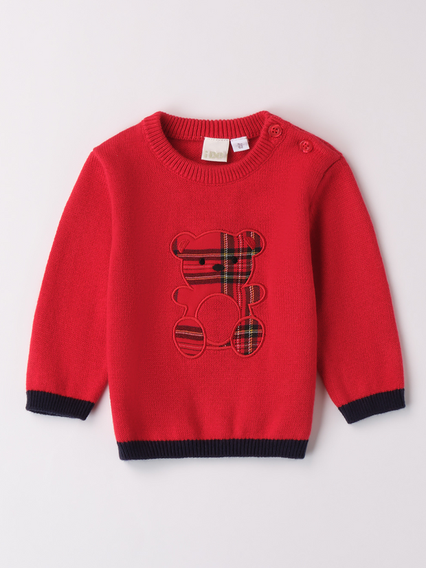 iDo Boys Tartan Teddy Knitted Jumper