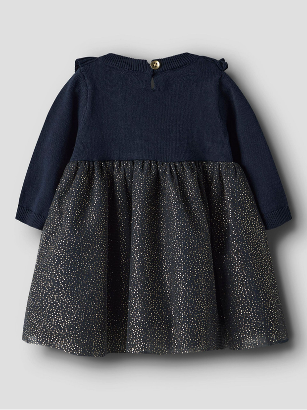 Name It Baby Girls Navy Knitted Tulle Dress (4M-18M)