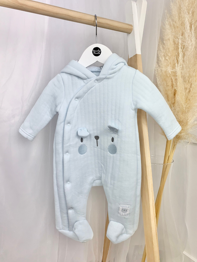 Baby Boy Quilted Bunny Pramsuit