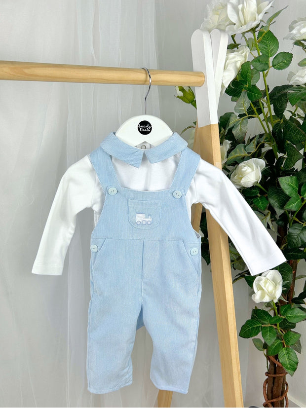 Deolinda Boys Blue Corduroy Dungaree Set (3M-18M)