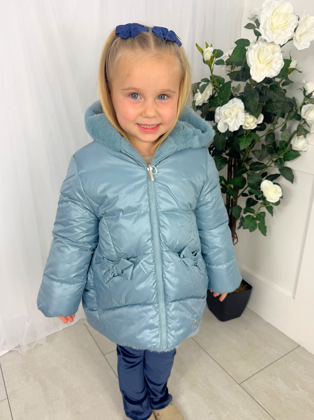 Mayoral Toddler Girl Reversible Blue Bow Jacket (12M-4Y)