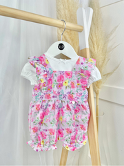 Mintini Toddler Girl Bright Floral Romper