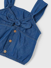 Mayoral Junior Girl Denim Tie Front Top