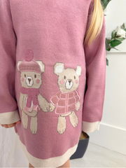 Mayoral Toddler Girl Pink Bear Jumper Dress (12M-4Y)