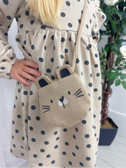 Mayoral Toddler Girl Beige Polka Dot Dress & Bag (12M-4Y)