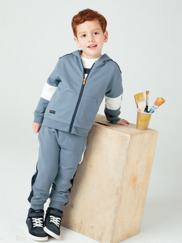 Mayoral Junior Boy Grey & Navy Tracksuit With 2 Joggers