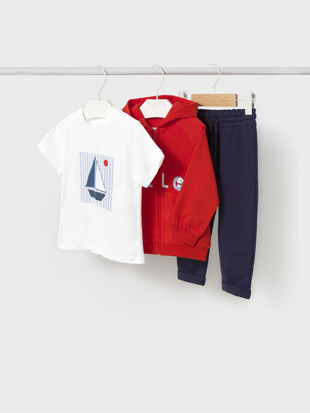 Mayoral Toddler Boy Red & Navy Sailor Tracksuit