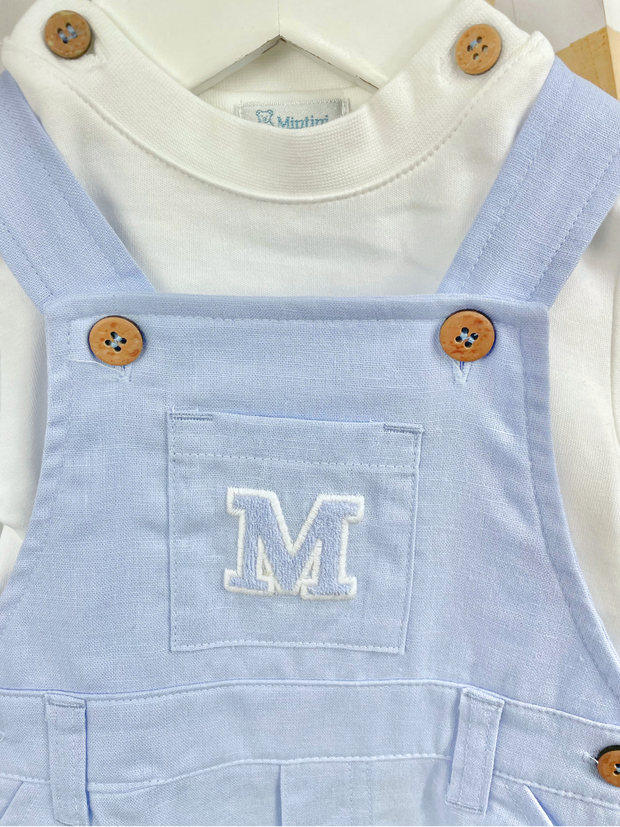 Mintini Baby Boy Blue Dungaree Set