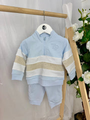 Tutto Piccolo Toddler Boys Blue & Beige Outfit Set (12M-3Y)