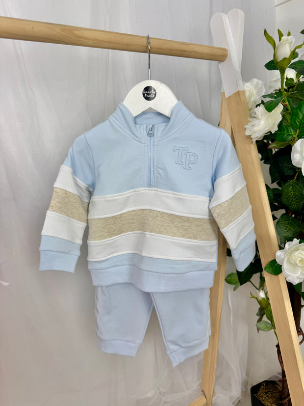 Tutto Piccolo Toddler Boys Blue & Beige Outfit Set (12M-3Y)