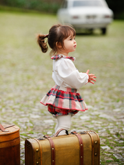 Deolinda Girls Checked Dungaree Romper (3M-24M)