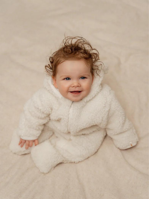 Little Dutch Unisex Cream Teddy Pramsuit