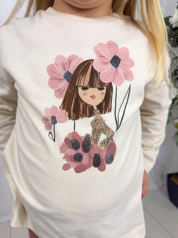 Mayoral Junior Girl Pink Floral Double Legging Set UK