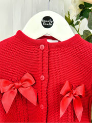 Baby Girls Red Bow Cardigan (3M-24M)