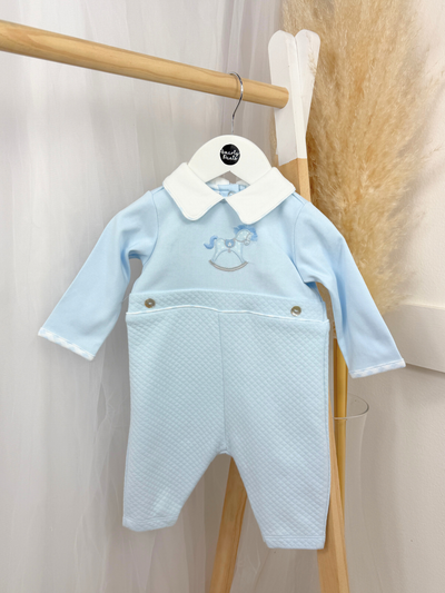 Mintini Baby Boy Blue Rocking Horse Outfit Set (3M - 12M)