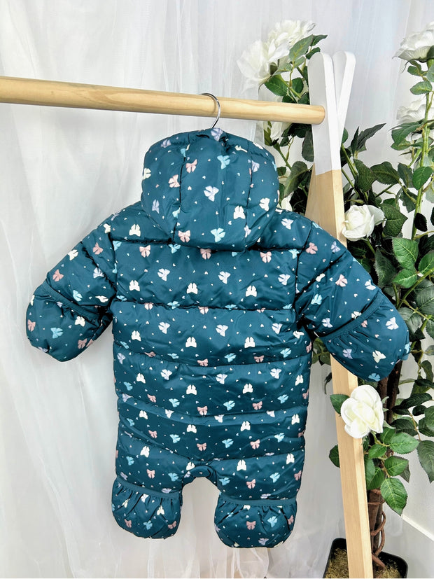 Name It Baby Girl Navy Bow Pramsuit (0M-12M)