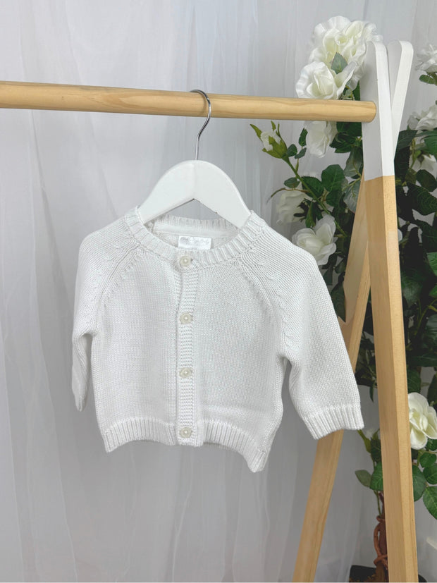 Baby 'Little One' White Cardigan (0M-12M)