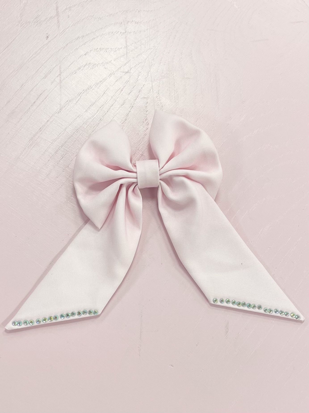 Diamonte Ribbon Hair Bow - 2 Colours