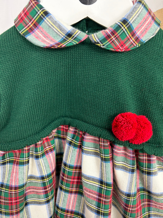 Baby Girl Green Tartan Dress