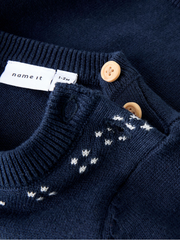 Name It Baby Boy Navy Reindeer Knitted Outfit Set  (0M-18M)