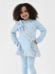 Girls 'Alba' Cross Ruffle Legging Set (18M - 9Y) - Blue