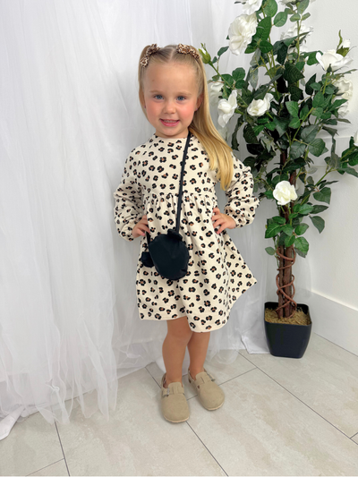 Mayoral Junior Girl Cream Animal Print & Bag (3Y-8Y)