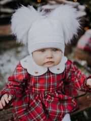 Baby Girls Festive Tartan Dress With Collar (3M-18M) - Red