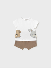 Mayoral Baby Boy Short Set With Teddy Motif