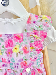 Mintini Toddler Girl Bright Floral Romper