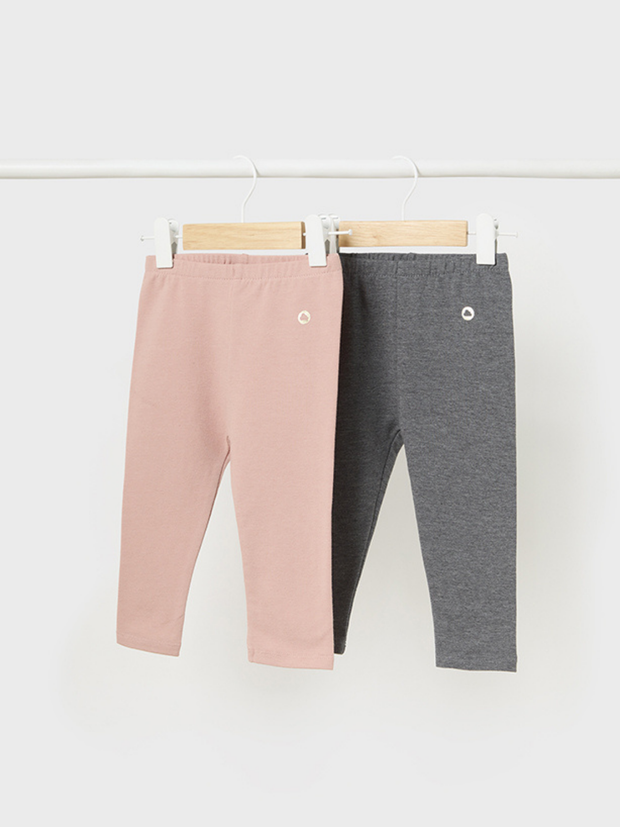 Mayoral Toddler Girl 2 Pack Leggings - Pink & Grey