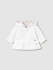 Mayoral Baby Girl Reversible Polka Dot Windbreaker - White