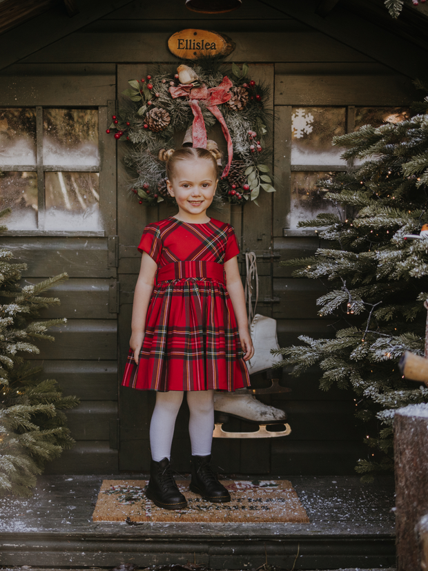 iDo Girls Festive Tartan Dress