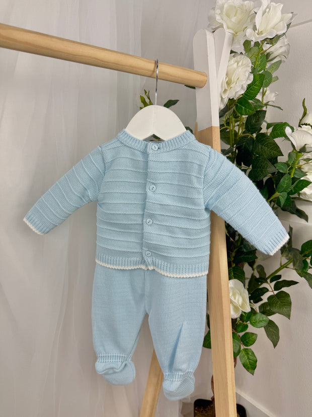 Pex Boys 'Daniel' Knitted Outfit Set (0M - 6M) - Blue