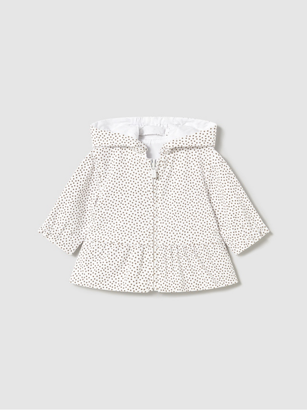 Mayoral Baby Girl Reversible Polka Dot Windbreaker - White