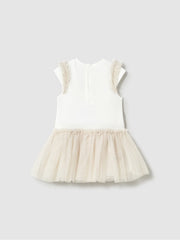 Mayoral Toddler Girl Champagne Floral Tutu Dress