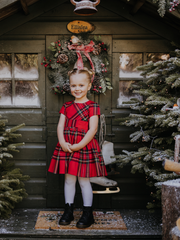 iDo Girls Festive Tartan Dress