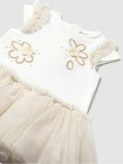 Mayoral Toddler Girl Champagne Floral Tutu Dress