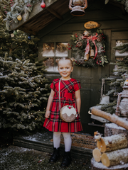 iDo Girls Festive Tartan Dress